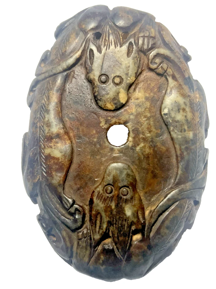 UN BIDISCO OVALADO JADE BLANCO CARBONIZADO, DINASTÍA HAN CHINA 206BC-220 AD. Foto 4 de 4