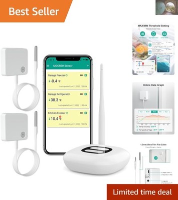 Wireless WiFi Freezer Thermometer with Instant Alerts & Long Battery Life
