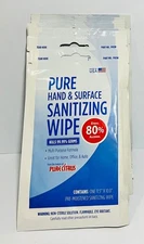 Pure Citrus Hand & Surface Sanitizing Wipes 80% Alcohol 24 Pack Multi-Purpose