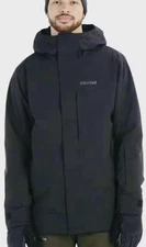 $350 Marmot Elevation Jacket Hooded Men’s Large Matte Black Gortex Primaloft