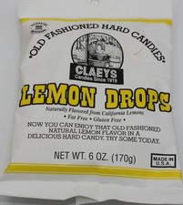 Claeys Lemon Drops Hard Candy Net Wt 6 oz 170g Made in USA Best By 07 JAN 28