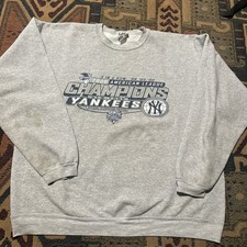 Vintage New York Yankees Sweatshirt 2000 L/xl Championship Grey Graphic MLB Lee