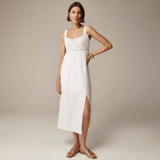 J.Crew Crochet-Top Linen Midi Dress Size Medium