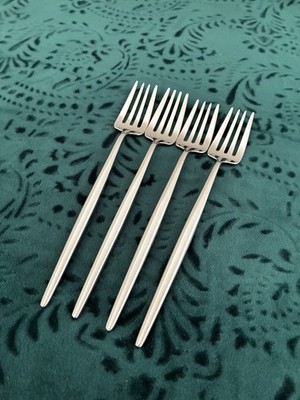 RARE Cutipol Moon Matte Silver Stainless, Salad forks flatware Set of 4 VGUC