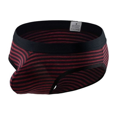 Herren Schnelltrocknend Baumwolle Streifen Unterhose Atmungsaktiv Beutel Slip Be