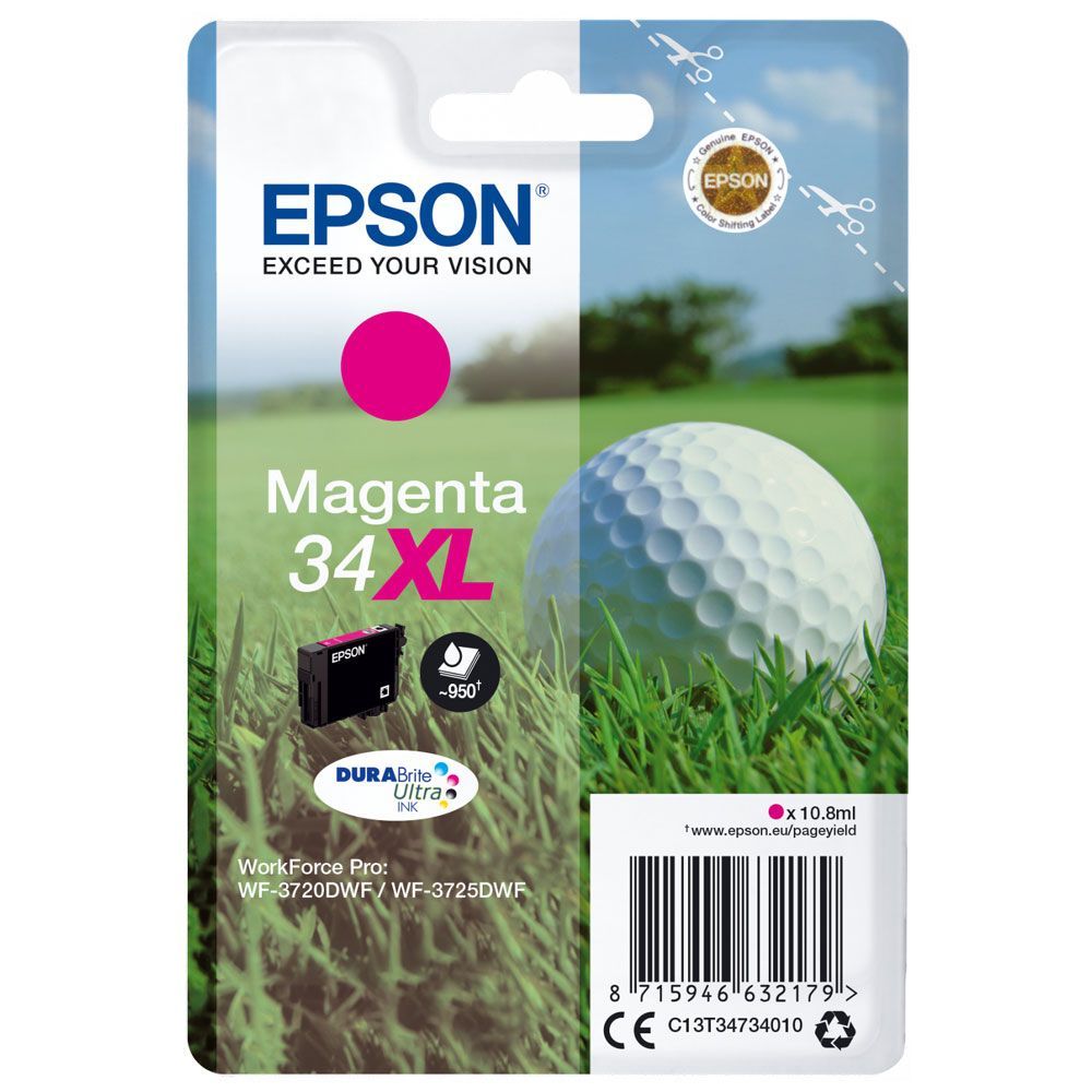Encre magenta T3473 34 XL compatible WorkForce WF3720DWF pour impression jet d'encre couleur