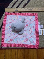 PARENTS CHOICE PINK SATIN FLORAL ELEPHANT SECURITY BLANKET LOVEY