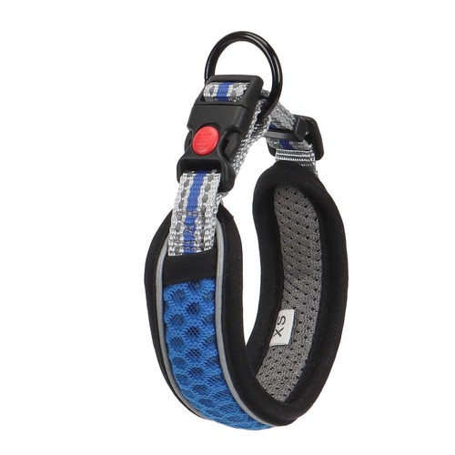 Dog Pet Adjustable Nylon Collar padded Reflective Small Medium Large With Buckle - Picture 14 of 15