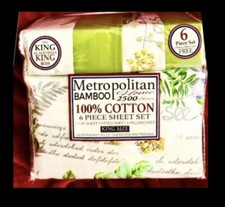 METROPOLITAN BAMBOO 2500 6pc SHEET SET KING SIZE, 2 free pillowcase,100 Cotton