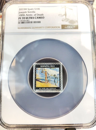 2023 SPAIN SILVER 10 EURO JOAQUIN SOROLLA ANNIVERSARY NGC PF 70 ULTRA CAMEO