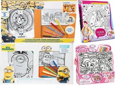 Disney Colour Your Own Bag Backpack Kids Pencil Cases Minions Unicorn MLP 
