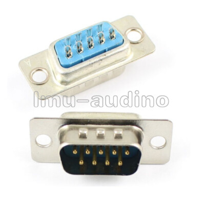 10PCS VGA Male Plug Socket DB9 9-Pin D-SUB 2 Rows Solder Type Connector Adapter