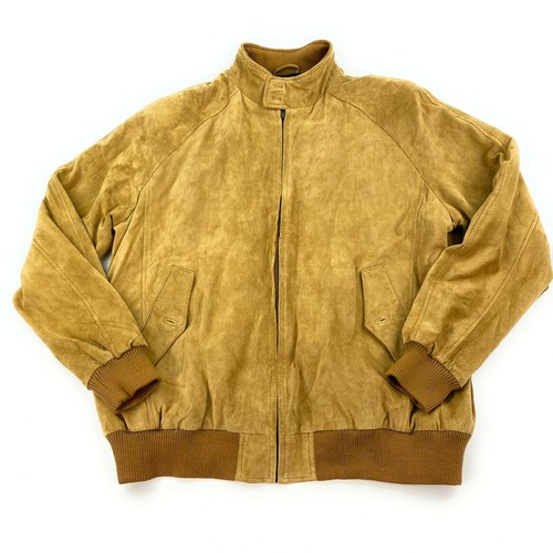Orvis Suede Tan Leather Jacket L Plaid 