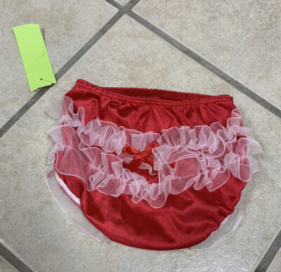 18-24 Months Red Ruffle Lace Rear Easter Pageant Diaper Cover Panty Bloomers NWT