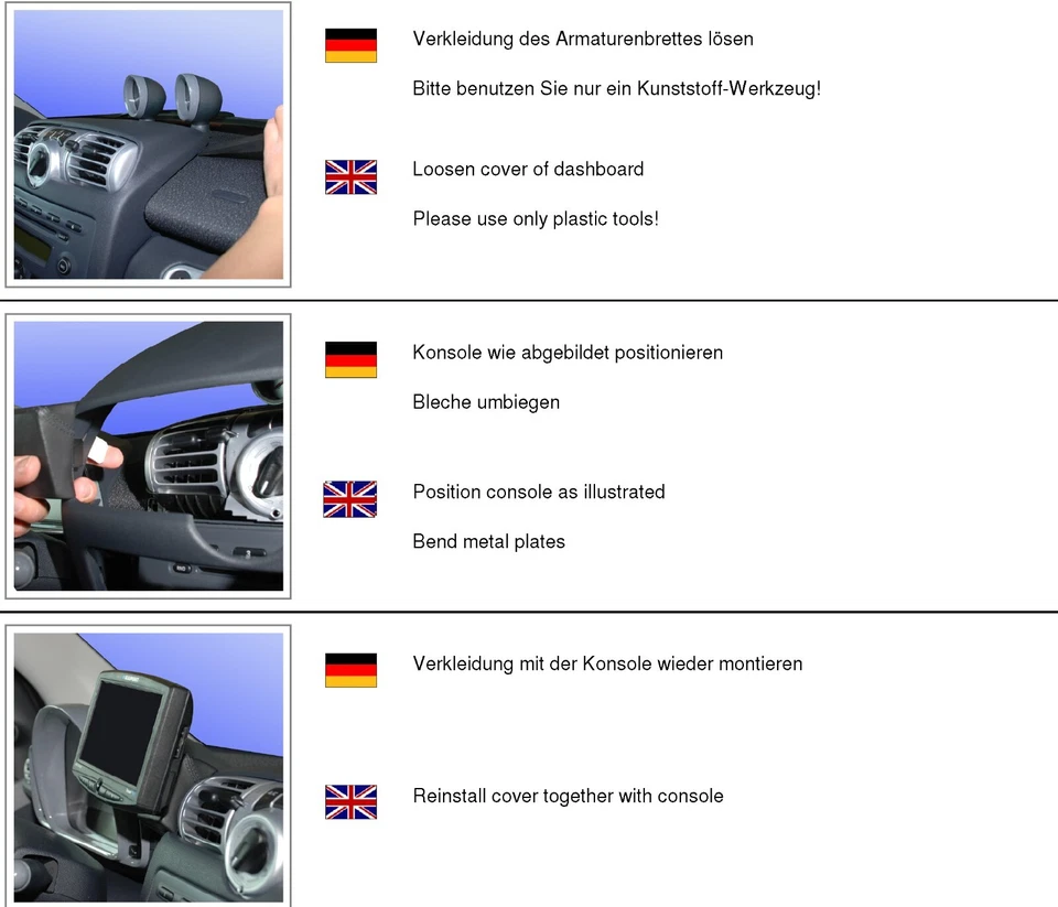 KUDA Navi Halterung 291785 passend für MB Smart Fortwo ab 04/07-09/2010 - Bild 2 von 2