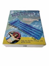 Inflatable Relaxing Pool Lounge Float with Glitter Blue, for Adults