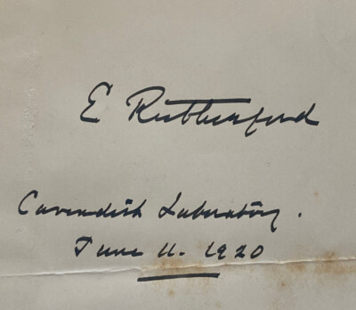 Ernest Rutherford - Nobelpreis Chemie 1908 - original Autogramm  - 17 x 11 cm