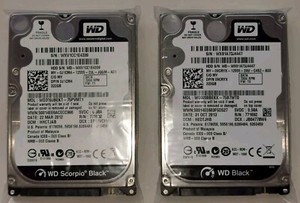 2x 320 GB SATA Western Digital Black 7200RPM HDD 2,5" Festplatte