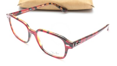 Ray-Ban RB5382 5911 Rectangle Red Havana Unisex Eyeglasses 52mm