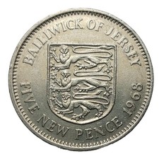 Jersey 5 New Pence 1968 Coin Elizabeth II Y25