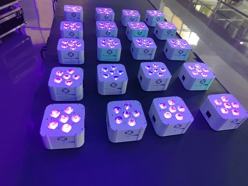 4pack Battery LED Par Uplighting w/bag Wireless DMX IR 6x18W 6in1 for DJ Wedding - Picture 14 of 19