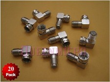 20 Lot F Right Angle 90 Degree Male Female Screw Coax TV Cable Adapter Connector