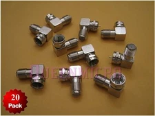 20 Lot F Right Angle 90 Degree Male Female Screw Coax TV Cable Adapter Connector