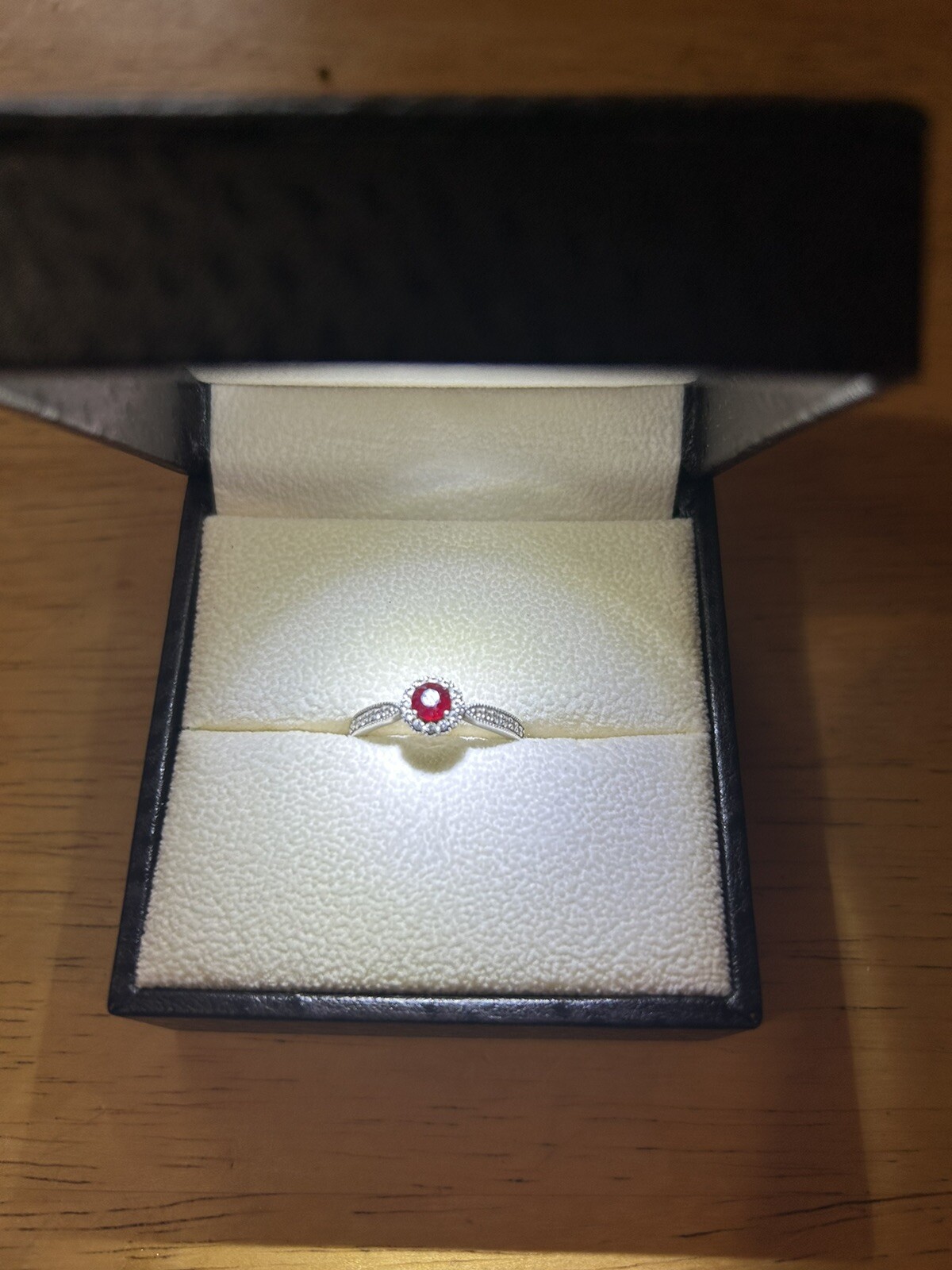 Angara Solitaire Ruby Diamond Pave Sterling Silve… - image 1