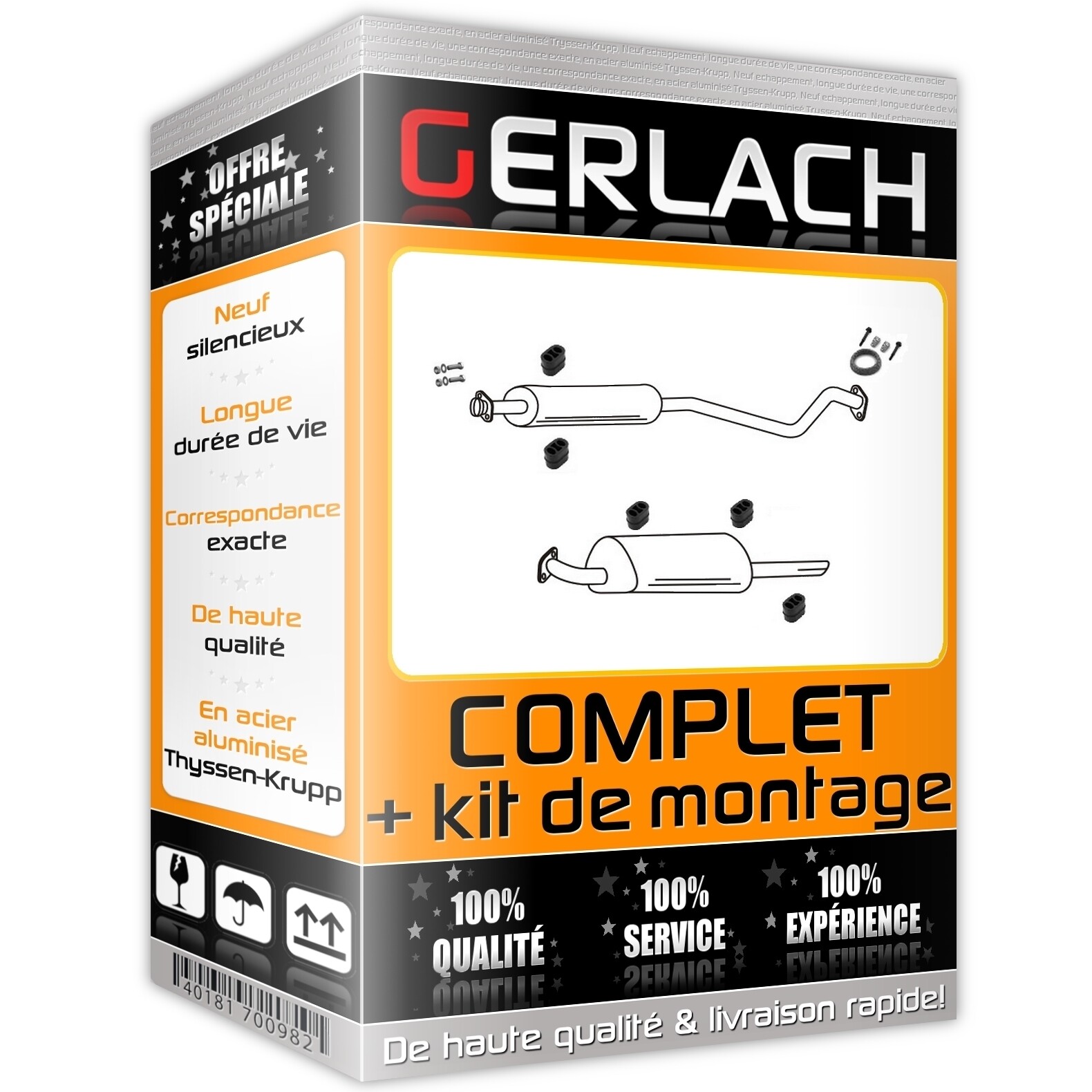 Silencieux d'échappement F170 pour Opel Vectra B 1.6i 16V de 1995 à 2002