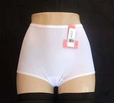 CAROLE Retro Vintage Collection 100 Acetate White Brief  Gusset Size 9/2XL