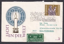 Christkindl Sonderstempel auf Kuvert mit Laufzettel,  6. 12. 72, Weihnachtsmarke