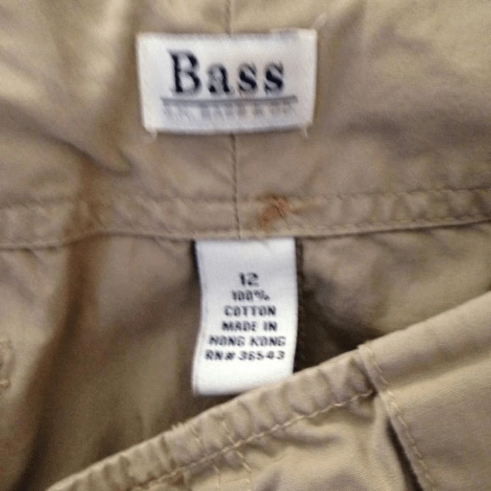 Pantalón mujer Bass talla 12 capris beige 100% algodón Foto 2 de 4