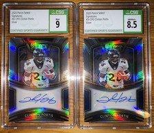 2020 Clinton Portis Select Silver Prizm Auto CSG 9 LOT Numbered /99 Optic Mosaic