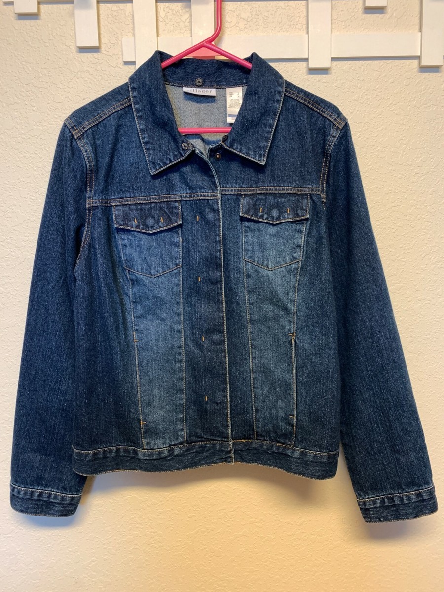 Liz Claiborne Villager Denim Jacket with detachable fur collar  