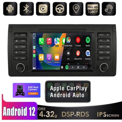 For BMW E39 Navigation Apple CarPlay Android Auto 8-Core 7'' Car Stereo Radio GPS