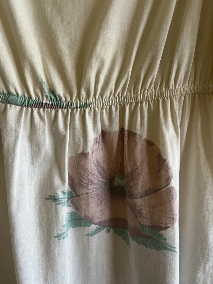 Vestido Carol Anderson Vintage Modesto Primado Adecuado Floral Algodón Talla Mediana Pastel Foto 4 de 4