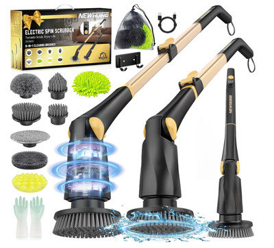 Electric Spin Shower Scrubber, Electric Spin Scrubber Cleaning Brush Long Handle