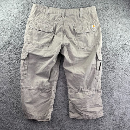 Pantalone Carhartt Donna 10 Beige Capri Crop Force Relaxed Ripstop Media Cargo Usato in ottime condizioni - Foto 12 di 14