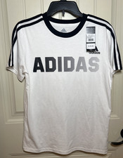 Adidas Boys T Shirt Short Sleeve White Youth Size Large 14/16