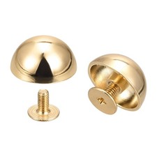 15x7.5mm Screw Back Rivets Hollow Round Head Leather Studs Gold Tone 10 Sets