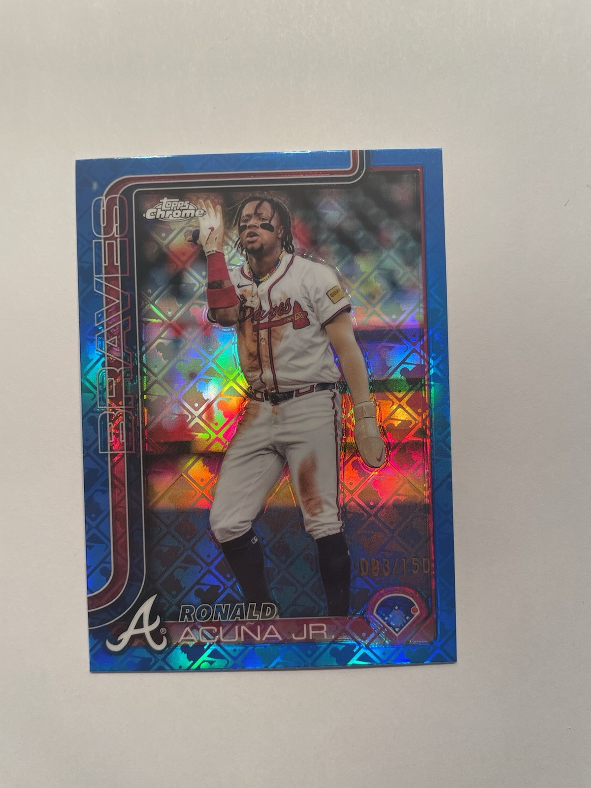 2025 Topps Chrome LogoFractor Ronald Acuna Jr. #257 Blue Refractor /150 - Braves