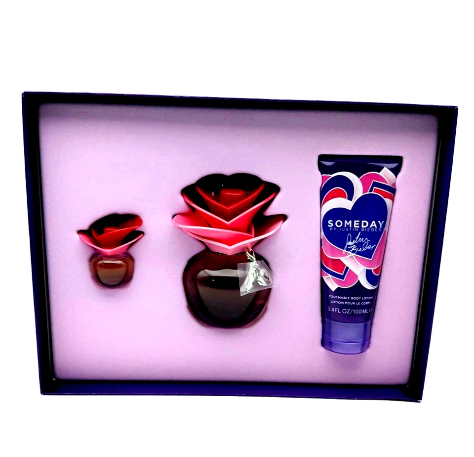 Juego de regalo Justin Bieber Someday 3 piezas 3,4 fl oz eau de parfum spray, 3,4 oz B/L, 0,25 mini Foto 2 de 4