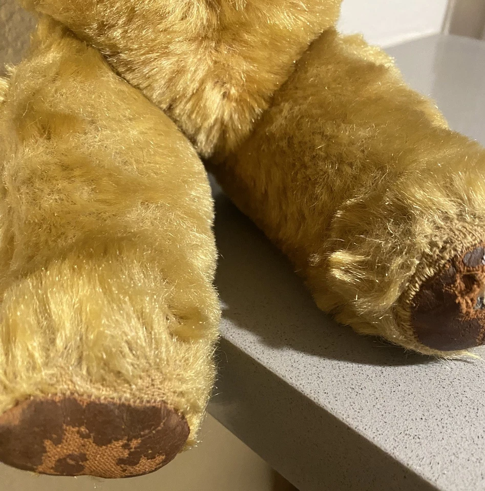 "Oso de peluche vintage Chad Valley 15"" de alto felpa mohair chirridos ojos anaranjados" Foto 3 de 4