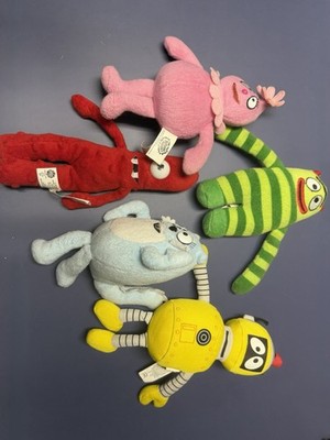 Yo Gabba Gabba Plush Set, Between 7, 8, 9 Inch Muno, Brobee, Toodee, Plex, Foofa
