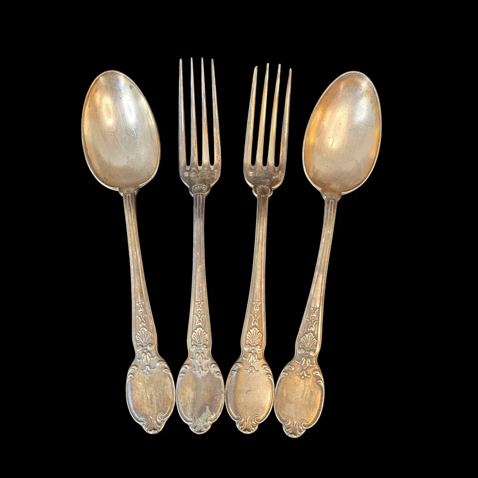 Антикварные вилки и ложки Christofle большие ранние отметки 8 1/2 дюйма - Изображение 2 из 4