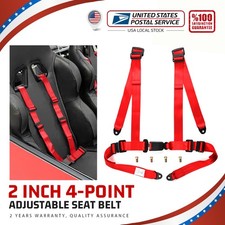 1pcs Red 2 4-point Adjustable Racing Seat Belts Harness Safety Shoulder Straps 1pcs Red 2 4-point Adjustable Racing Seat Belts Harness Safety Shoulder Straps