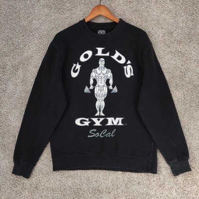 Golds Gym So Cal Sweatshirt Mens Medium Black Pullover Arnold Bodybuilding