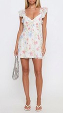 Old Navy Flutter-Sleeve Fit & Flare Mini Dress Floral Print