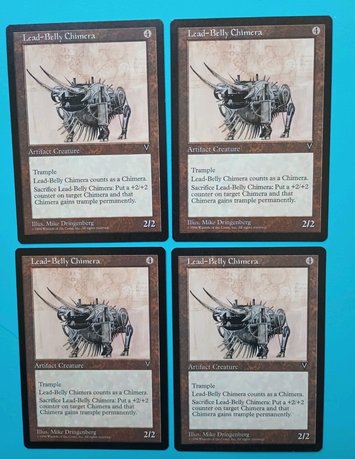 Magic the Gathering MTG Visions LEAD-BELLY CHIMERA  X 4 (2 VLP/EX & 2 LP/EX)  U