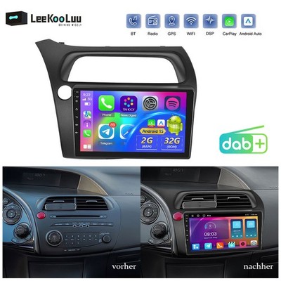 DAB+ Für Honda Civic VIII Hatchback 2006-2011 Android 15 Autoradio carplay GPS